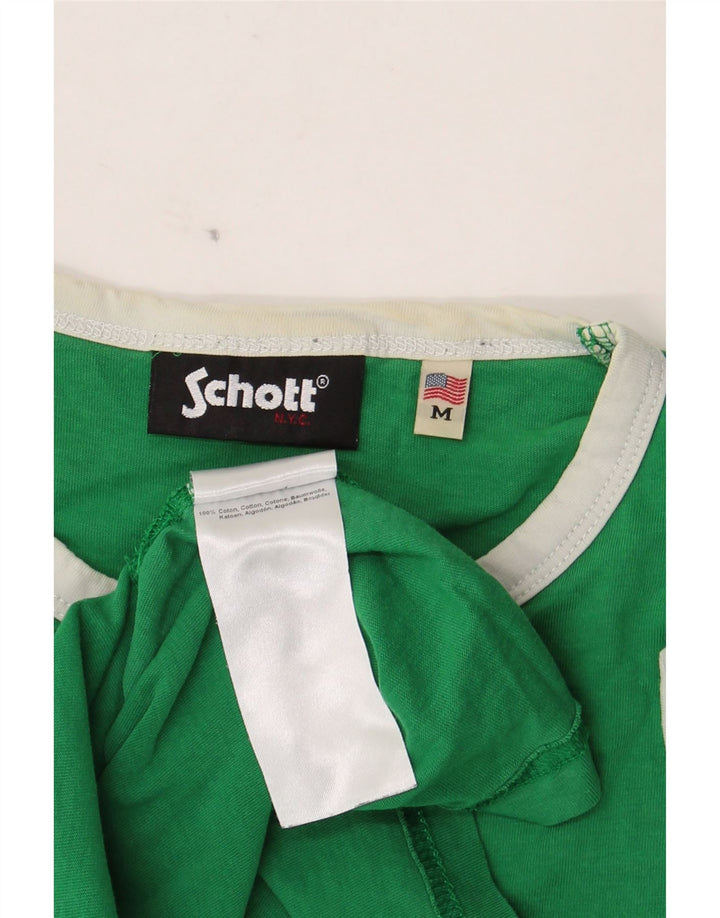 T-shirt grafica da uomo Schott Top in cotone verde medio