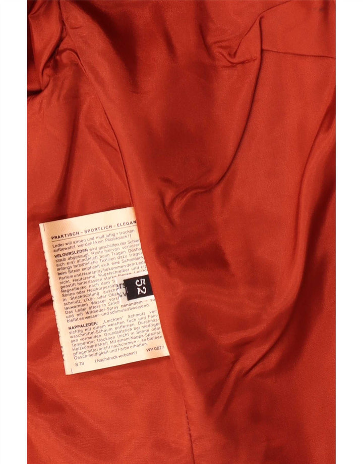 Giacca vintage da donna in pelle scamosciata IT 52 2XL Pelle rossa