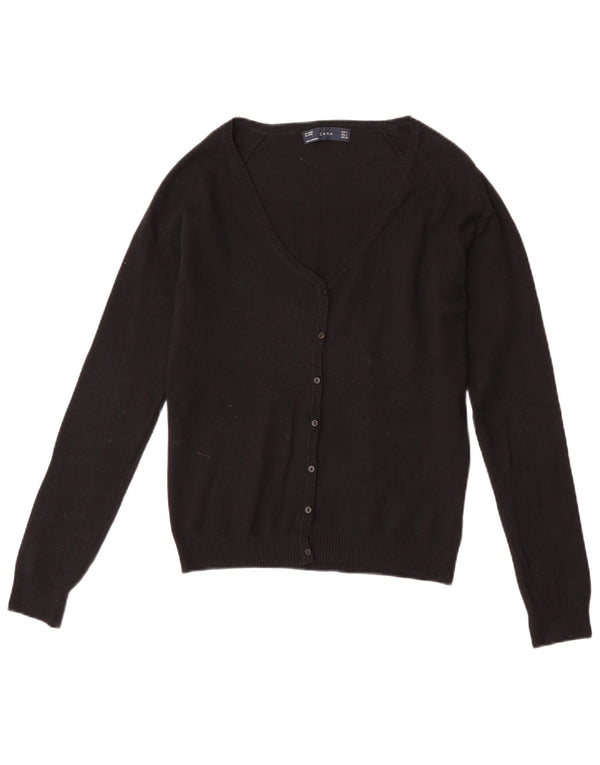 Maglione cardigan da donna Zara UK 14 grande cotone nero