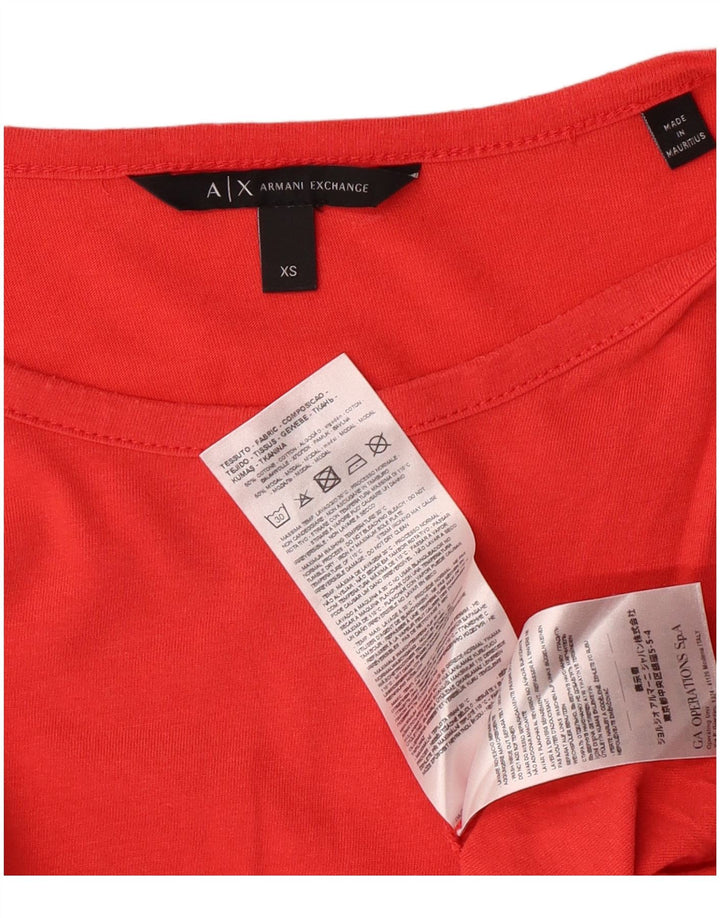 Camicetta ampia da donna Armani Exchange, vestibilità ampia, UK 6 XS, cotone rosso
