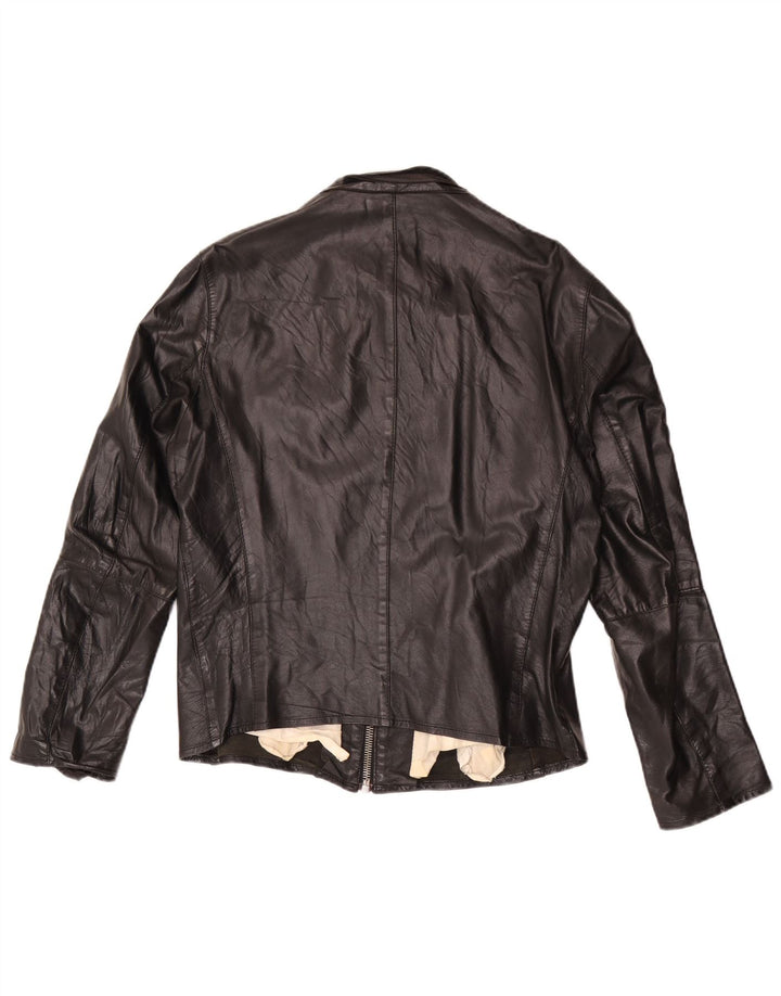 Giacca in pelle da motociclista da donna Imperial IT 48 XL Nera