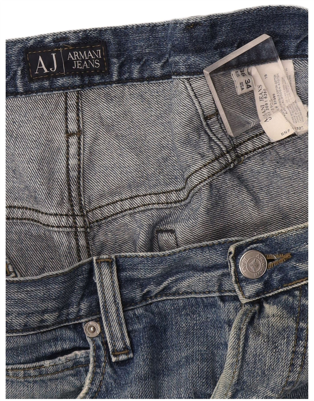 Jeans dritti da uomo Armani W36 L34 cotone blu