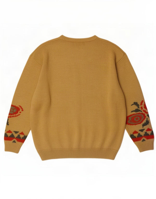 Toplike Maglione da donna con scollo a barca EU 46 XL Viscosa floreale gialla
