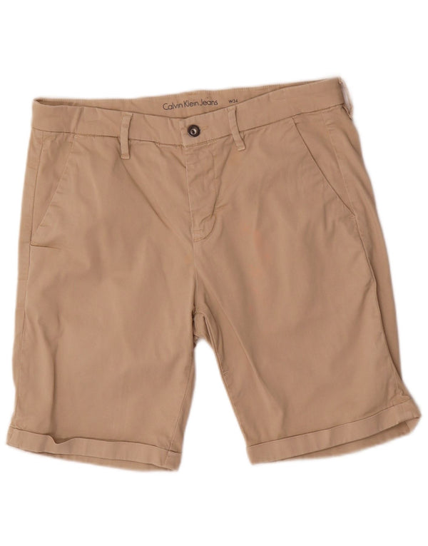Pantaloncini chino da uomo Calvin Klein W34 Large in cotone beige