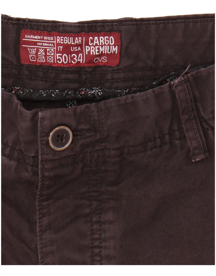 Pantaloncini cargo regolari da uomo OVS IT 50 Large W34 Marrone Cotone
