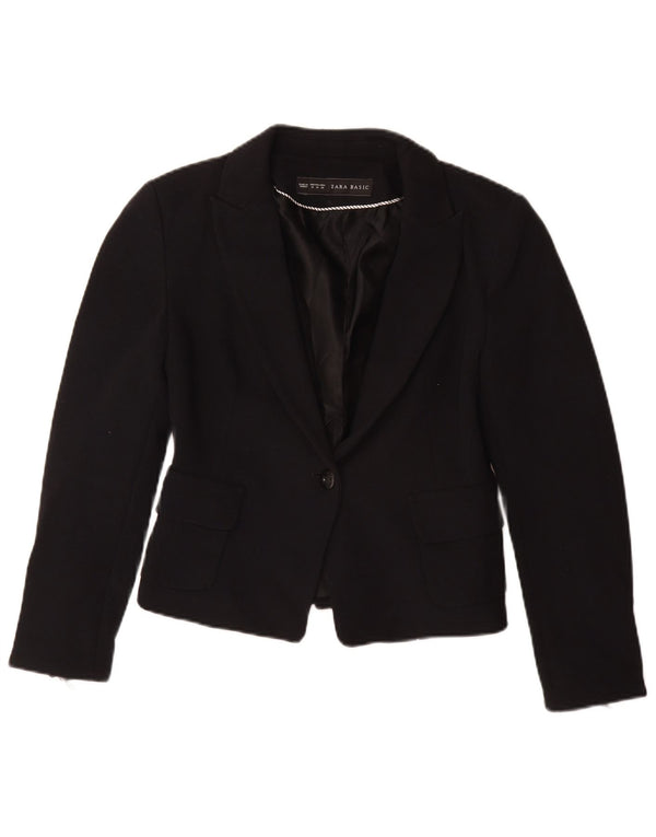 Giacca Blazer a 1 Bottone da Donna ZARA UK 12 Media Nera