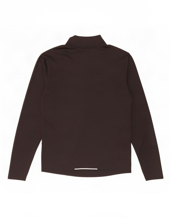Top Nike da uomo Dri Fit con zip e collo a maniche lunghe in poliestere nero medio