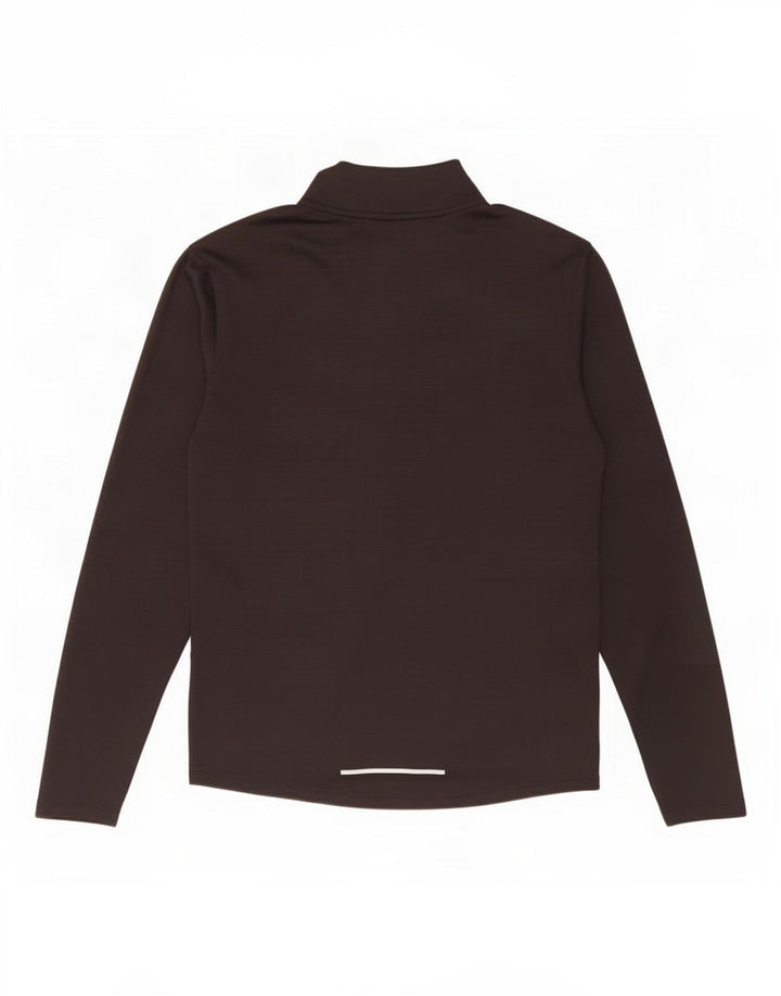 Top Nike da uomo Dri Fit con zip e collo a maniche lunghe in poliestere nero medio