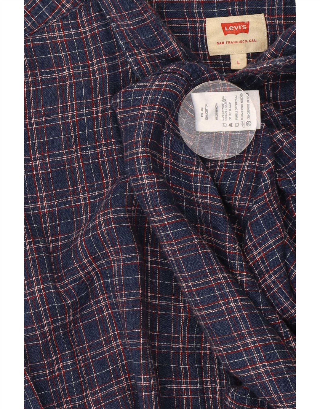 Camicia Levi's da uomo slim fit grande in cotone a quadri blu navy
