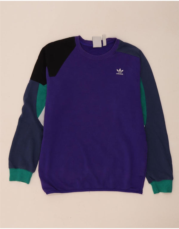 Felpa grafica da donna Adidas Jumper UK 10 Small Purple Colourblock