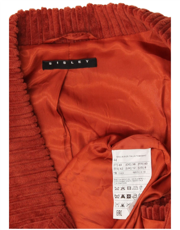 Giacca blazer in velluto a coste da donna Sisley UK 12 Marrone medio