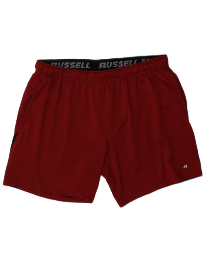 RUSSELL ATHLETIC Pantaloncini sportivi Dri-Power da uomo XL Poliestere color block rosso