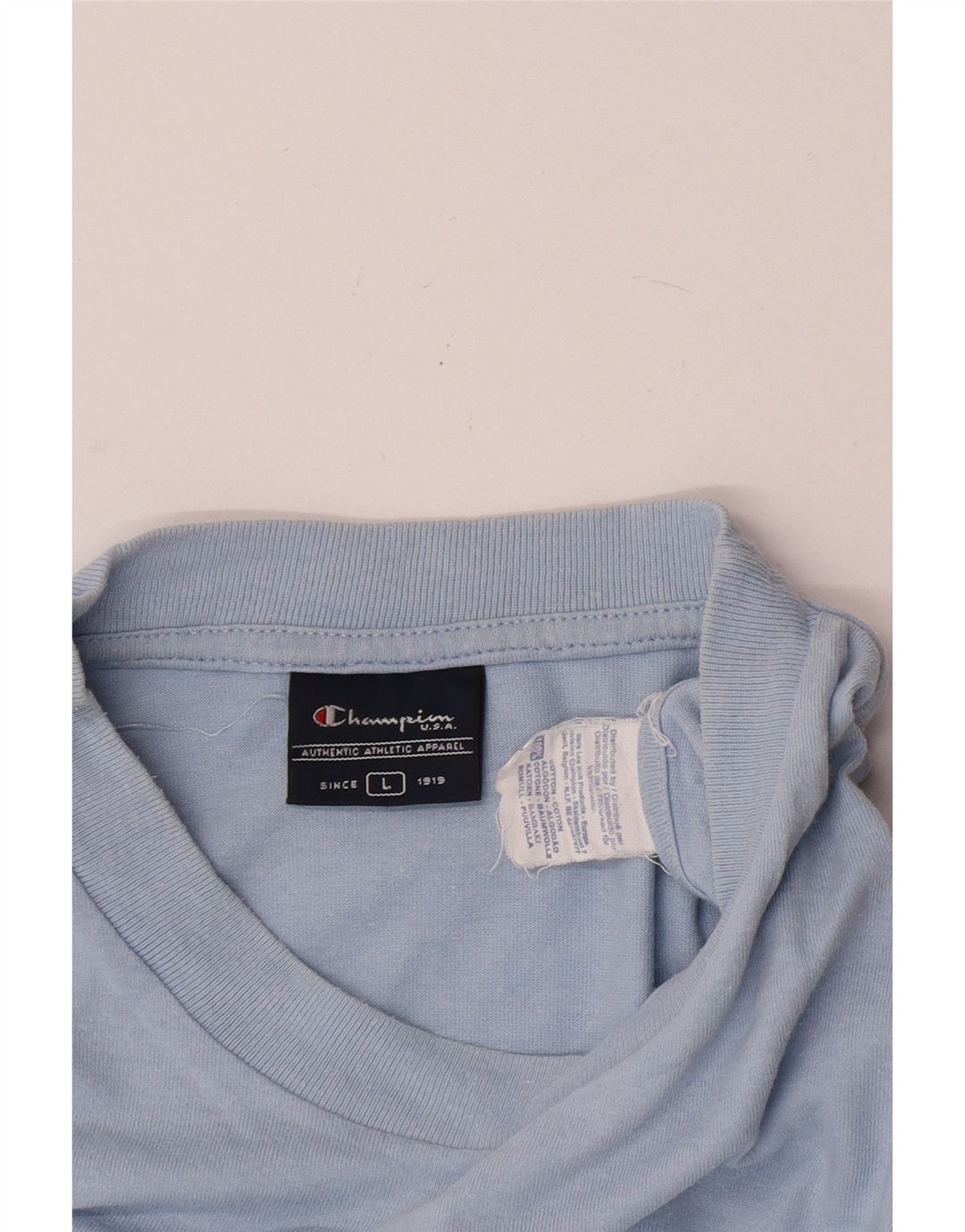 T-shirt grafica da uomo Champion Top grande in cotone blu