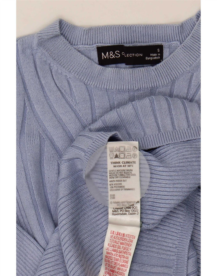 Maglione maglione girocollo da donna Marks & Spencer UK 8 piccolo blu