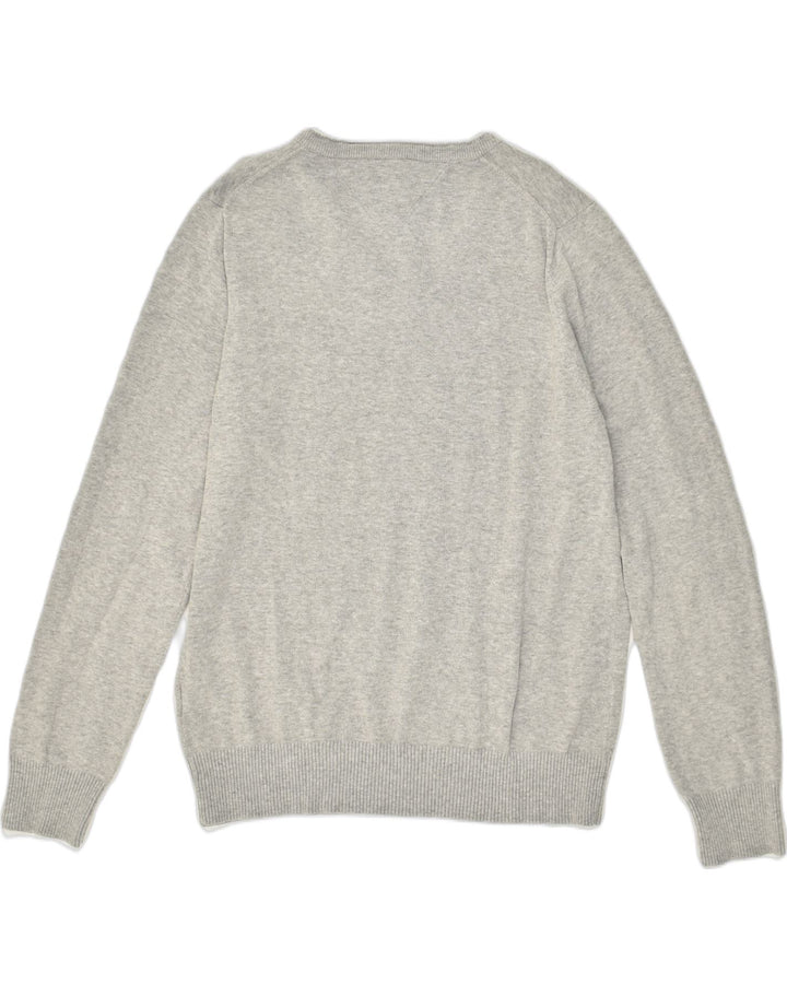 TOMMY HILFIGER Mens V-Neck Jumper Sweater Large Grey | Vintage Tommy Hilfiger | Thrift | Second-Hand Tommy Hilfiger | Used Clothing | Messina Hembry 