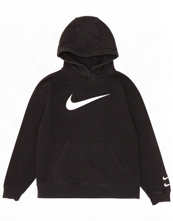 Felpa con cappuccio grafica Nike da uomo piccola in cotone nero