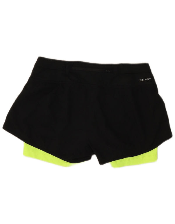 Pantaloncini sportivi Nike Dri Fit da donna UK 10 Small Black Colourblock