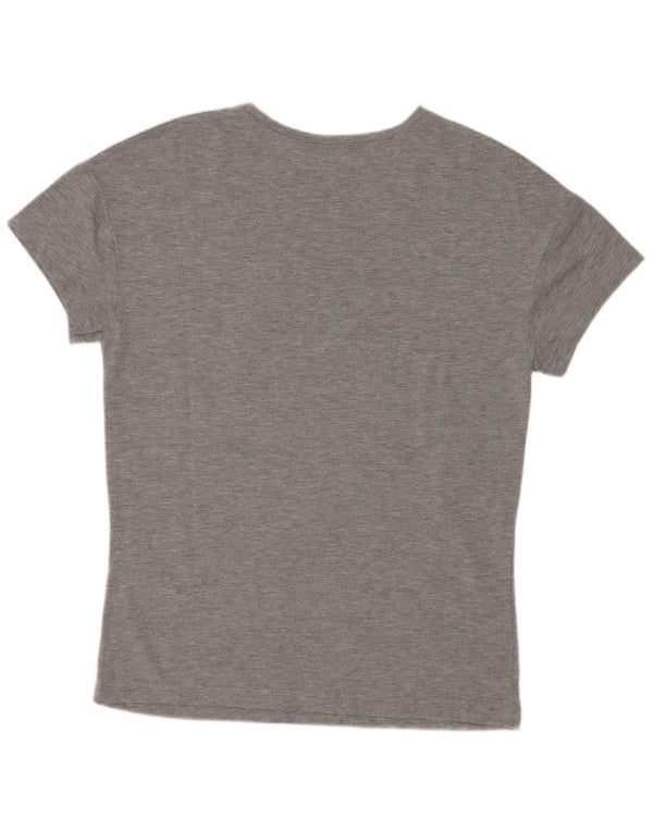 T-shirt grafica da donna Zara Top UK 10 piccola in poliestere chiazzato grigio