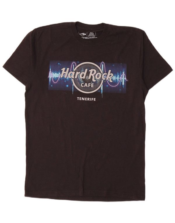 T-shirt grafica da uomo Hard Rock Cafe Tenerife Top in cotone nero medio