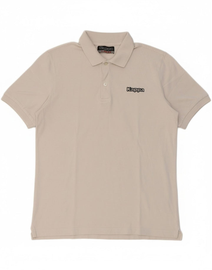 KAPPA Mens Graphic Polo Shirt Large White Cotton Vintage Kappa and Second-Hand Kappa from Messina Hembry 