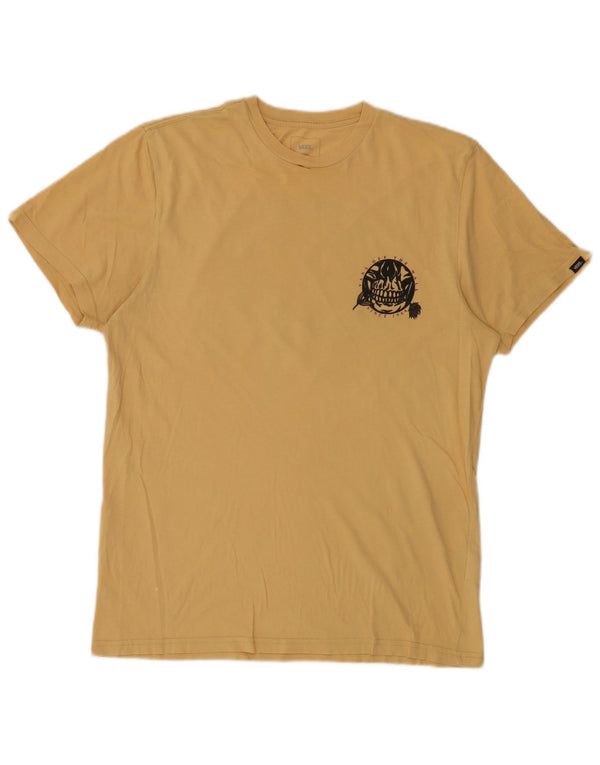 T-shirt grafica personalizzata da uomo Vans Top grande in cotone giallo