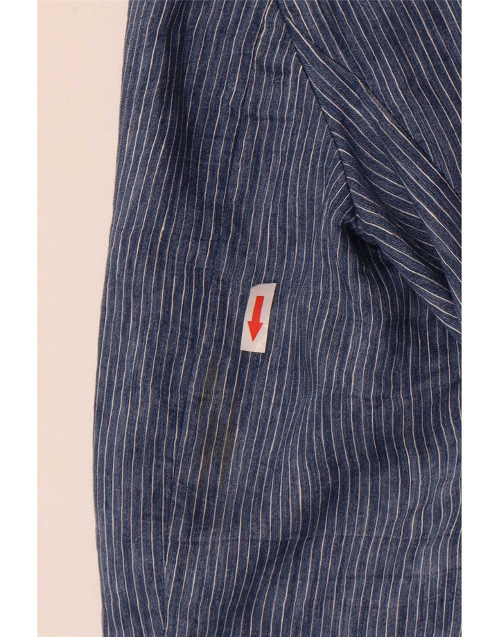 Giacca blazer da donna a 1 bottone Zara UK 18 XL poliestere gessato blu