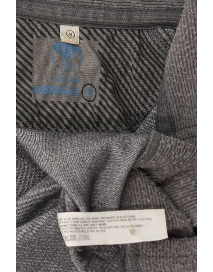 Felpa da uomo con collo con zip Fat Face Maglione in cotone color block grigio medio