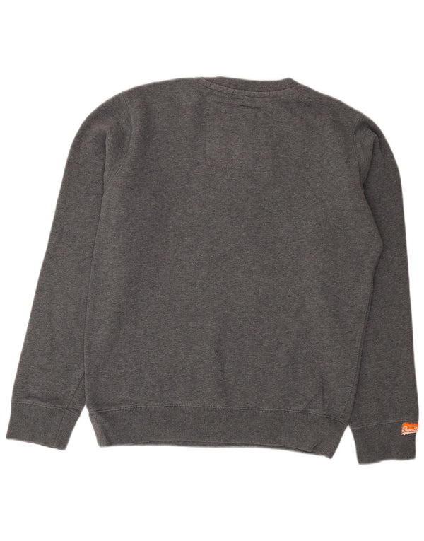 Felpa grafica da uomo Superdry Maglione grande cotone grigio