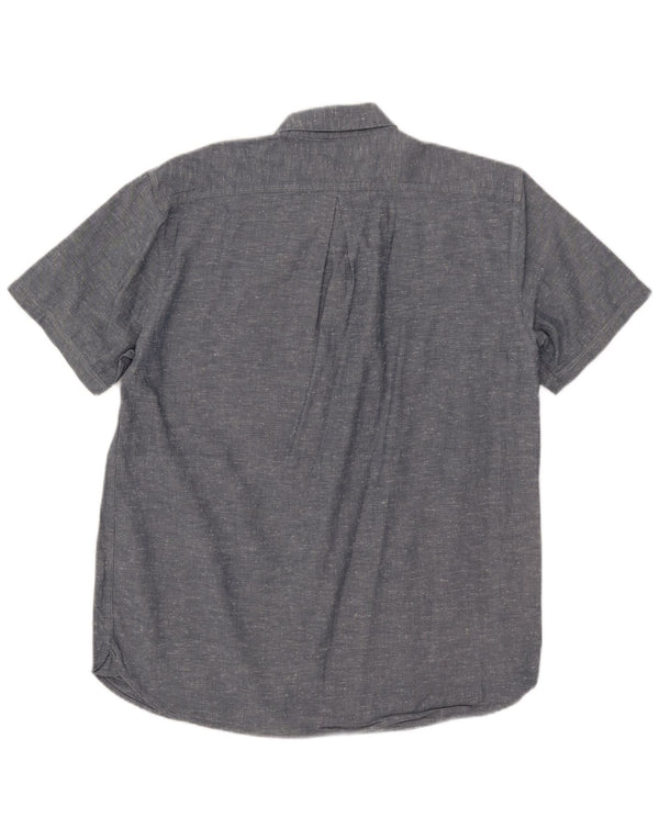 Camicia a maniche corte da uomo Barbour di grandi dimensioni in cotone chiazzato grigio