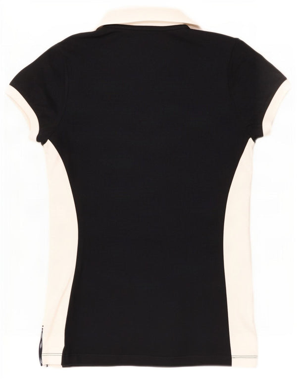 Polo da donna Calvin Klein UK 6 XS in cotone color block nero