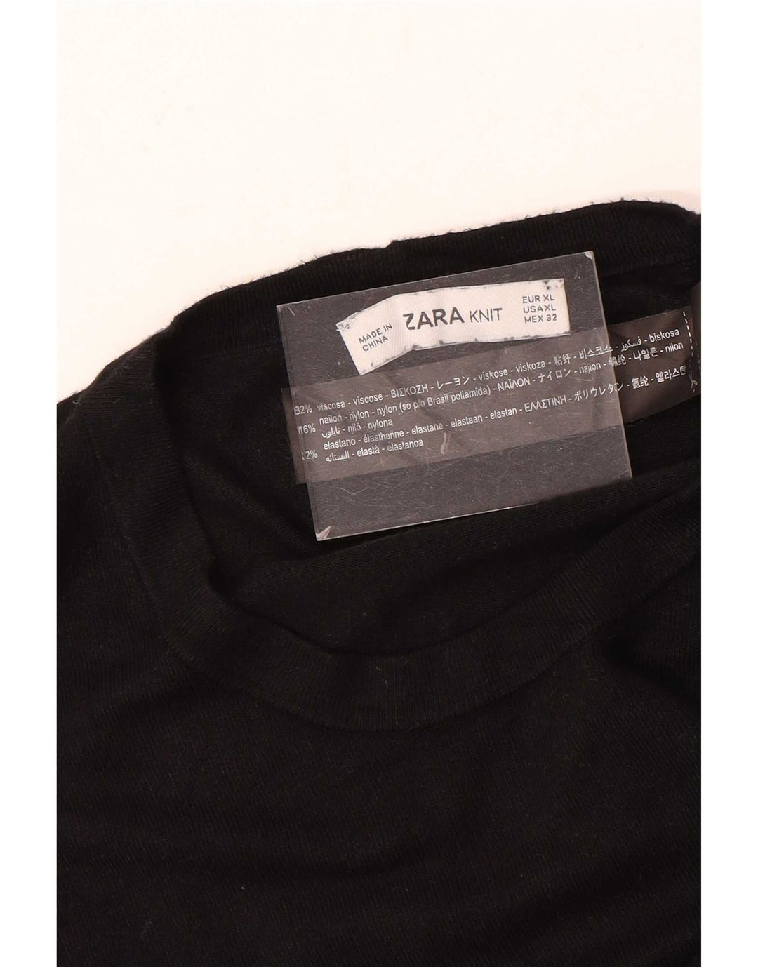 Maglione maglione girocollo da donna Zara UK 14 viscosa nera media