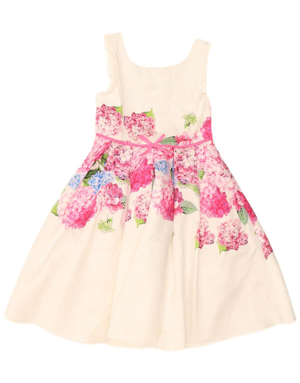 Abito a trapezio senza maniche per ragazze Monsoon 6-7 anni in poliestere floreale bianco