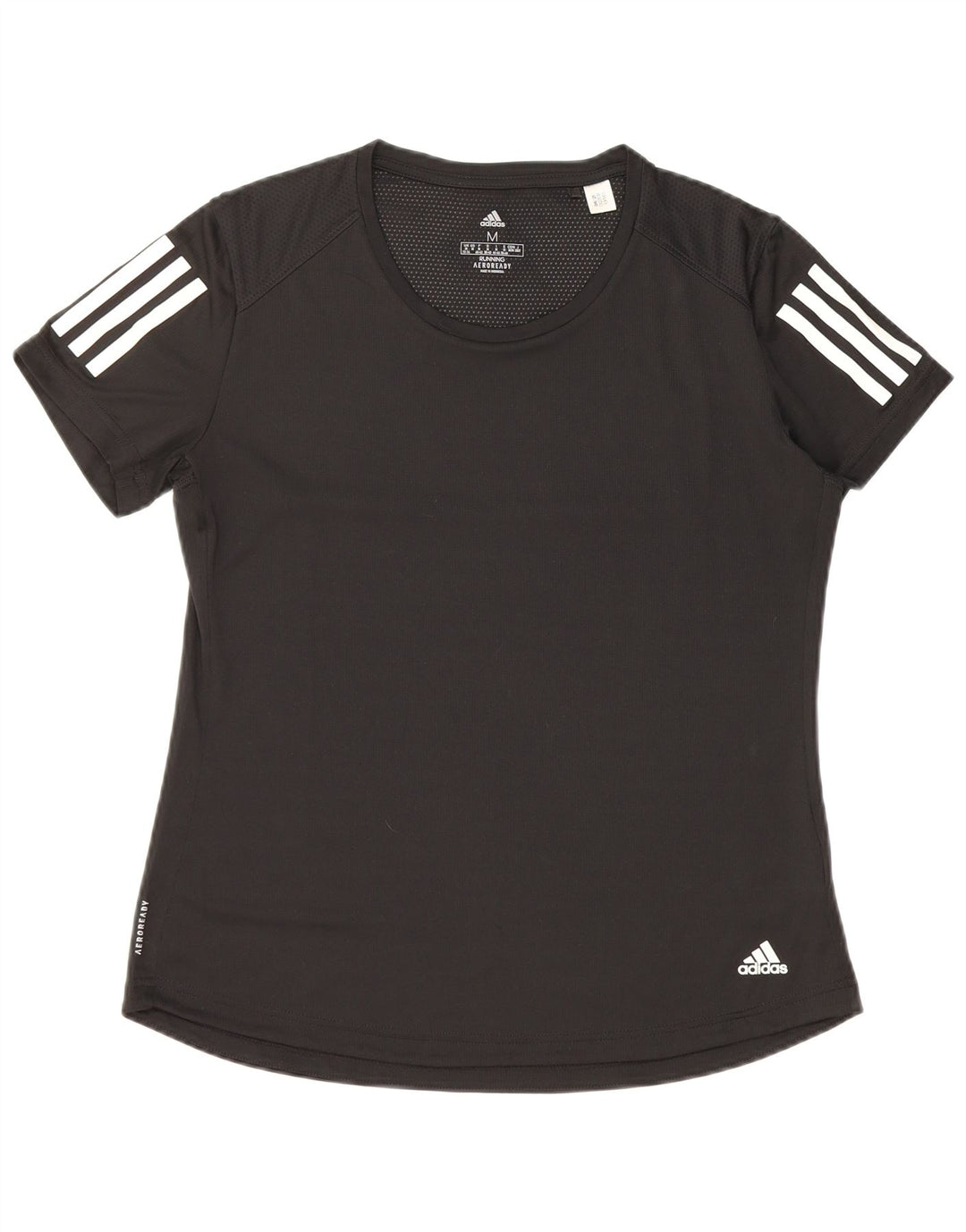 T-shirt ADIDAS Aeroready da donna UK 12/14 poliestere nero medio