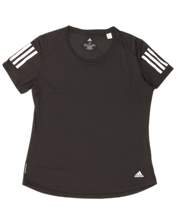 T-shirt ADIDAS Aeroready da donna UK 12/14 poliestere nero medio