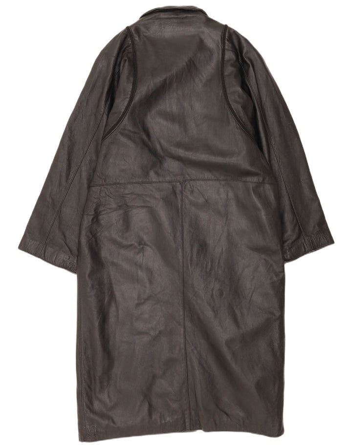 Cappotto in pelle vintage da donna UK 18 XL Nero