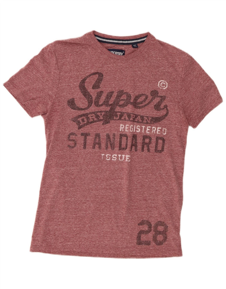 T-shirt grafica da uomo Superdry Top piccolo in poliestere screziato bordeaux
