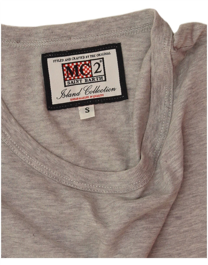 MC2 SAINT BARTH T-shirt grafica da uomo Top piccola in cotone grigio