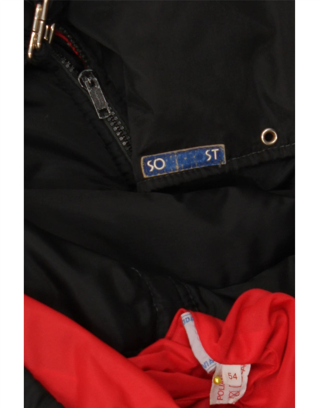 Giacca a vento da uomo VINTAGE IT 54 2XL Nero Poliammide color block