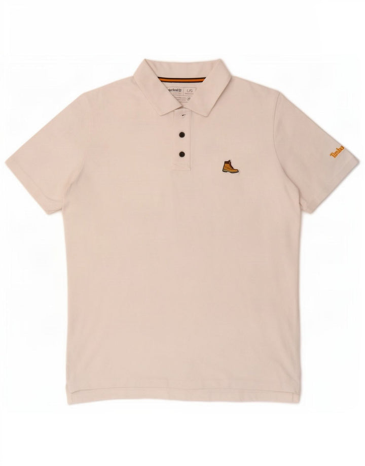 Polo Timberland da uomo vestibilità regolare grande cotone bianco
