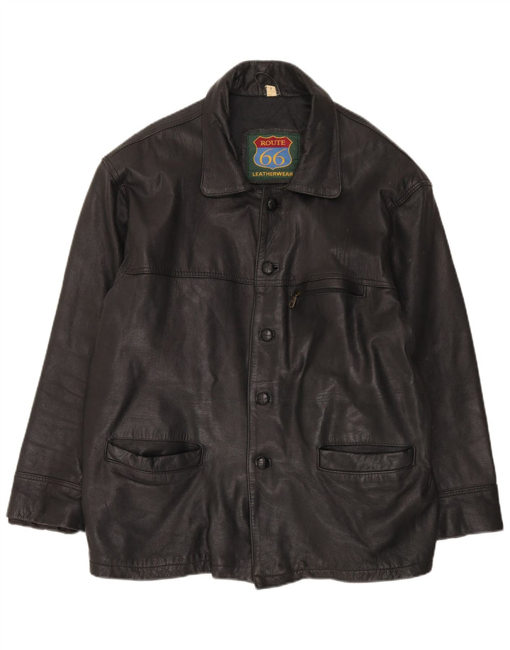 Giacca in pelle da uomo Route 66 UK 40 grande in pelle nera