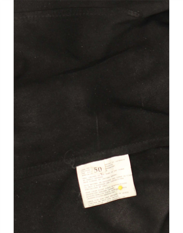 Camicia in pelle vintage da donna IT 50 XL Nera