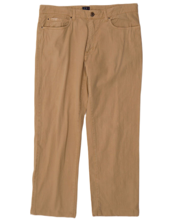 Pantaloni Casual Dritti Uomo TRUSSARDI W38 L29 Cotone Beige