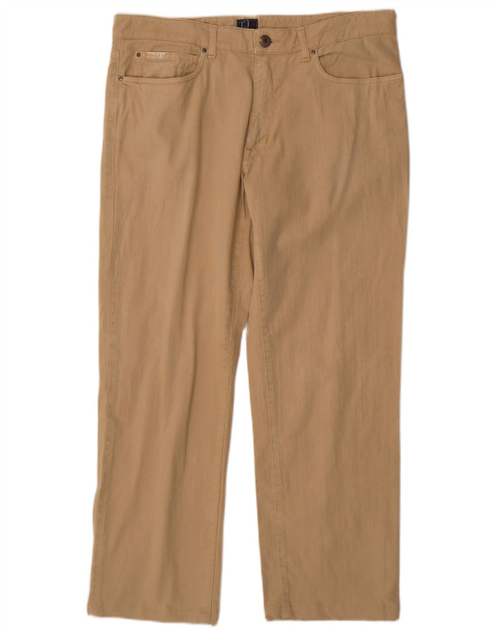 Pantaloni Casual Dritti Uomo TRUSSARDI W38 L29 Cotone Beige