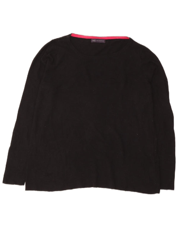 Maglione maglione con scollo a barca da donna Marks & Spencer UK 16 grande cotone nero