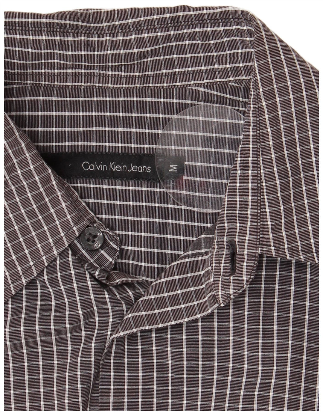 CALVIN KLEIN JEANS Camicia da uomo a quadretti grigio medio