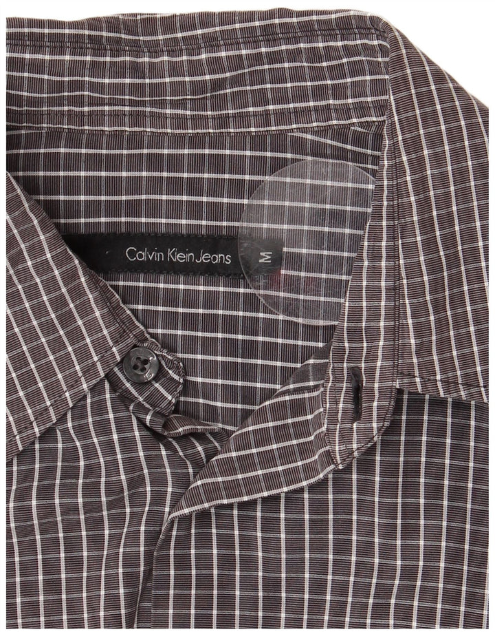 CALVIN KLEIN JEANS Camicia da uomo a quadretti grigio medio