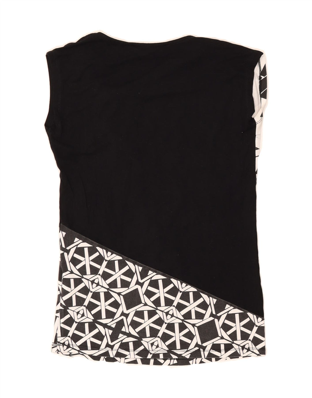 DESIGUAL Womens Abstract Pattern Blouse Top UK 12 Medium Black Viscose Vintage Desigual and Second-Hand Desigual from Messina Hembry 