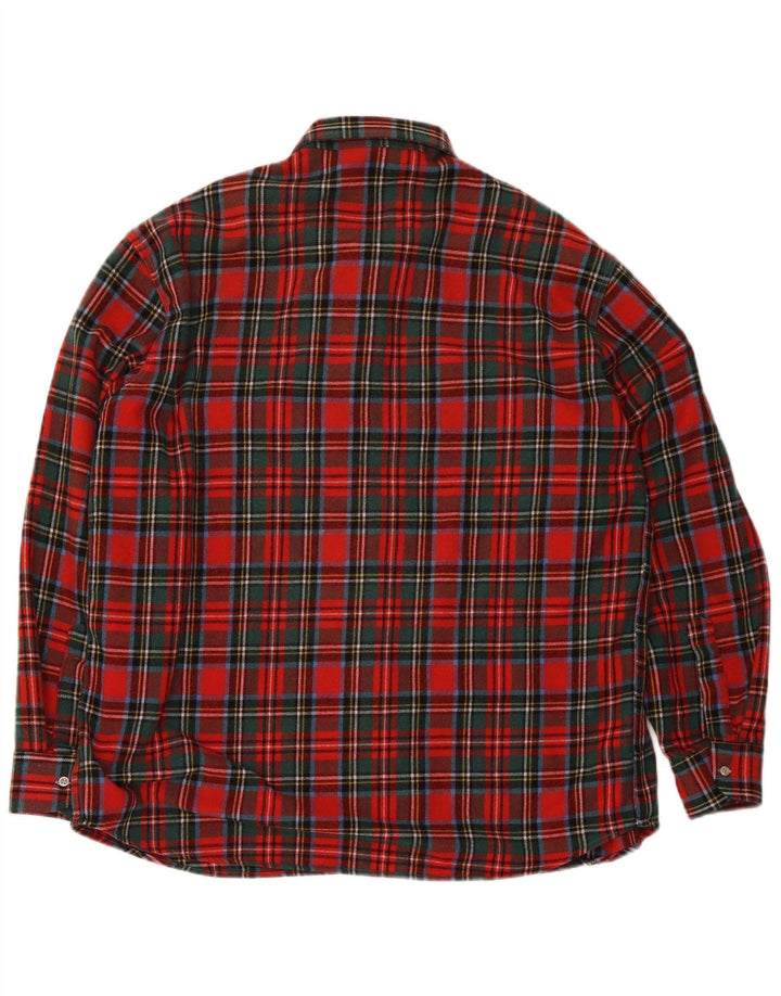 Camicia vintage da uomo in flanella XL scozzese rossa