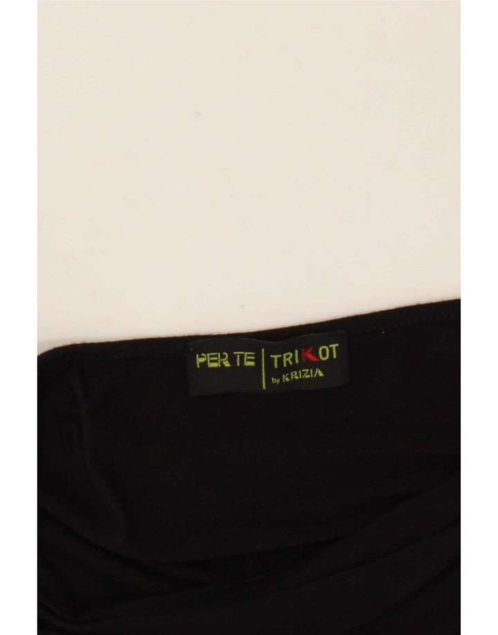 Perte by Krizia Top da donna a maniche lunghe con motivo astratto UK 18 XL Nero