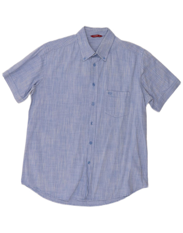 Camicia a maniche corte da uomo Carrera Large in cotone blu